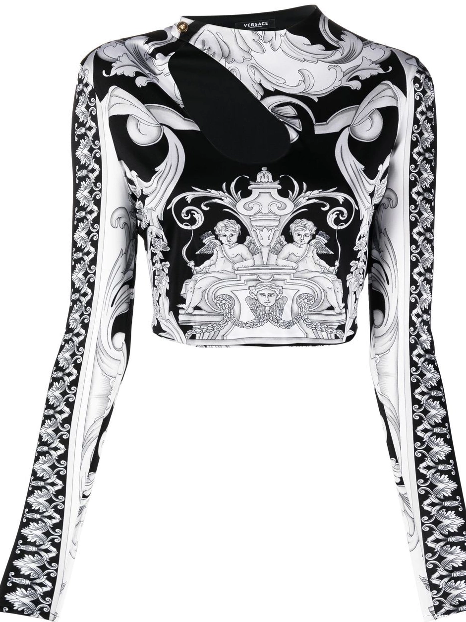 Cheap Barocco-print Versace top Women crop 0330